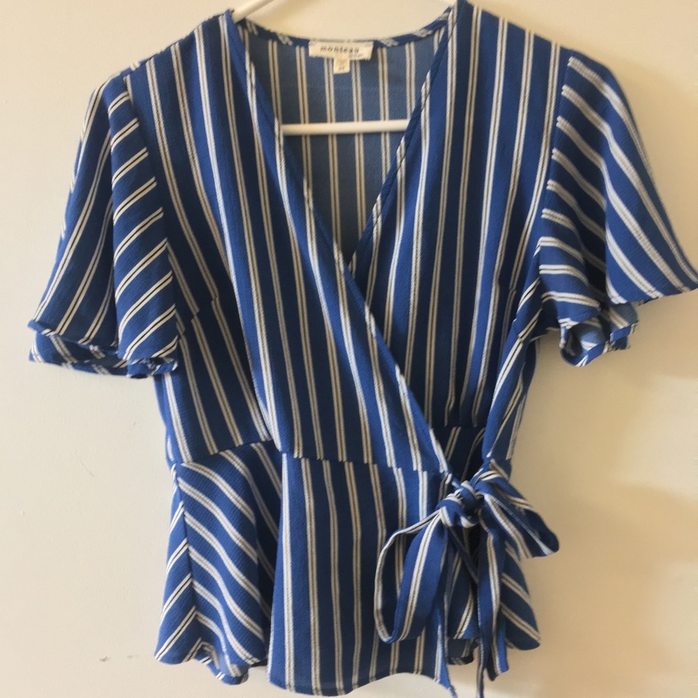 Asymmetrical blue top
